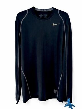 1292 Nike Pro Long Sleeve Compression Shirt Dri-Fit Fitted – L – Black